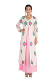 Baby Pink & Off White Attached Jacket Kurti