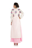 Baby Pink & Off White Attached Jacket Kurti