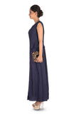 Hand Embroidered Steel Blue Long Tunic