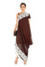 Hand Embroidered Walnut Brown Drape Kurti With Dhoti Pant.