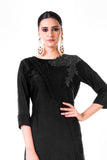 Hand Embroidered Black Bem Silk Tunic