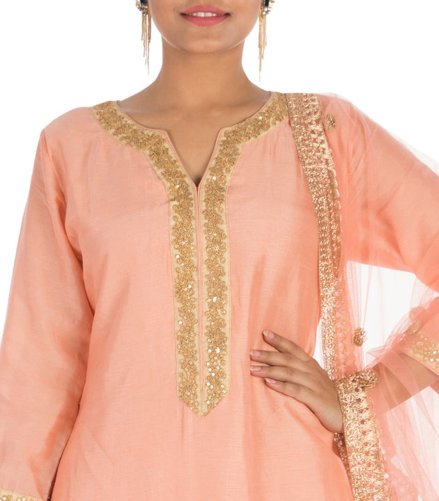Rose Pink Suit With Hot Pink Palazzo