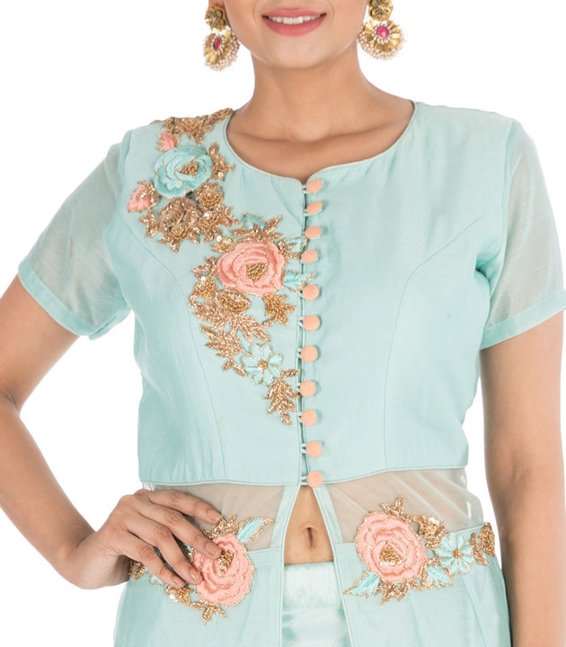 Arctic Blue Lehenga Set