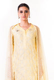 Light Yellow Gota Work Chanderi Kurta And Chanderi Pallazo Pants With A Lehriya Dupatta