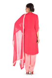 Overlaping Sweet Pink Suit Set With Dhoti Pants