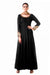 Black Bem-Silk Kali Dress With A Black Velvet Dupatta