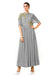 Hand Embroidered Grey Overlapped Yoke Pleated Dress