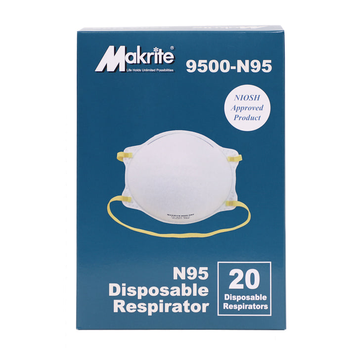 Saris and Things N95 Respirator Mask with Niosh Approval 9500-N95 M/L Size (Box of 20)