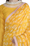 Masaba Yellow Gulshan Print Yellow Sari With Blouse Piece