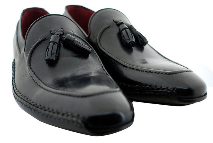 Oscar William Black Montmartre Men's Luxury Classic Handmade Leather Shoes-6.5
