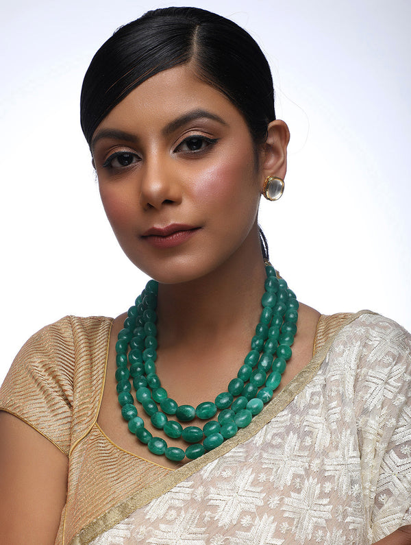 Emerald Neckpiece With Studs - MRR116