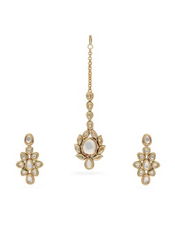 Kundan Teeka With Earrings - MRR205