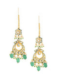 Kundan Earrings With Emerald Stone - MRR258