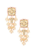 Kundan Earrings With Pink Meenakari - MRR264