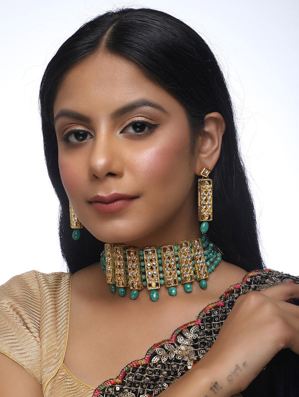 Emerald Stone Kundan Choker - MRR27