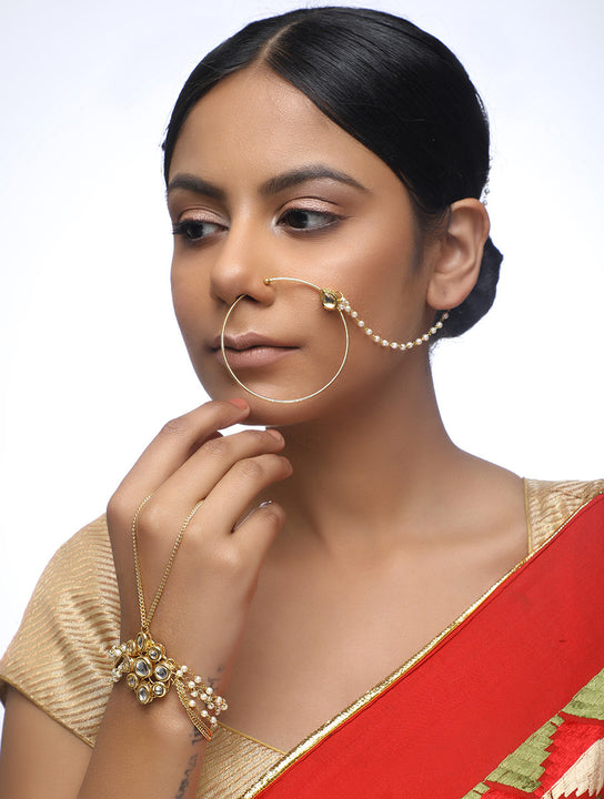 Kundan Naath & Bracelet Set - MRR78