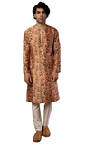 Masaba Indian Designer Nude Pink Forest Story Men's Kurta