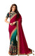 Festival Indian Traditional Green and Pink Pre-Pleated Ready-Made Sari-OJL-9098