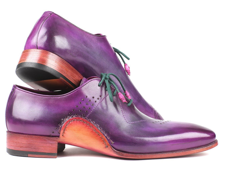 Paul Parkman Opanka Construction Purple Hand-Painted Oxfords Shoes (ID#OPK66KD) Size 11.5 D(M) US