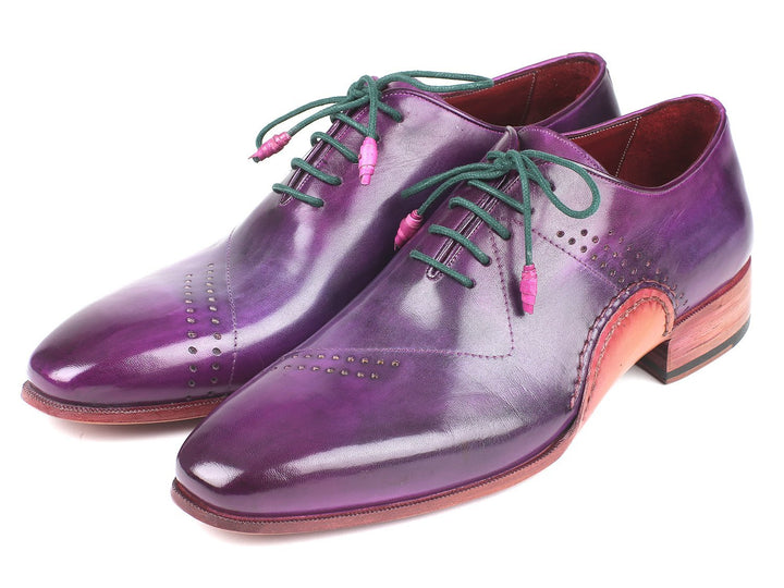 Paul Parkman Opanka Construction Purple Hand-Painted Oxfords Shoes (ID#OPK66KD) Size 7.5 D(M) US