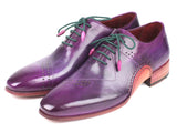Paul Parkman Opanka Construction Purple Hand-Painted Oxfords Shoes (ID#OPK66KD) Size 6.5-7 D(M) US