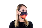 3 Pk Printed Orange Flame Multi Color Reusable Face Mask Unisex Breathable Washable 2 Layer Ice Silk & Cotton Fabric