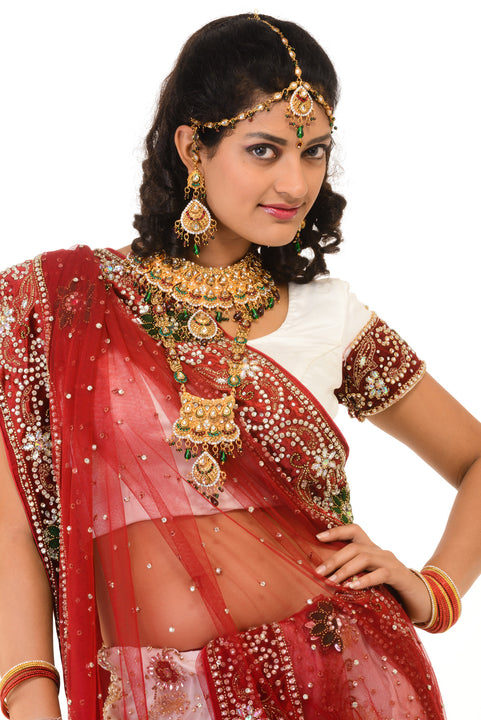 Simply Beautiful Red and White Wedding Lehenga Choli-SNT11142