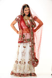 Simply Beautiful Red and White Wedding Lehenga Choli-SNT11142