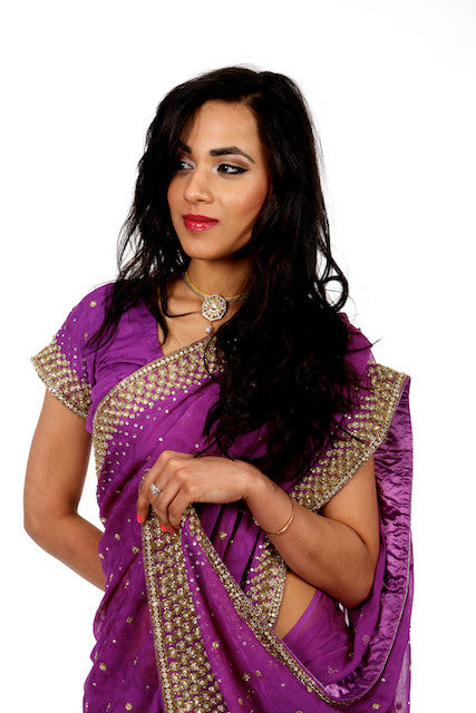 Pretty Princess in Purple Saree