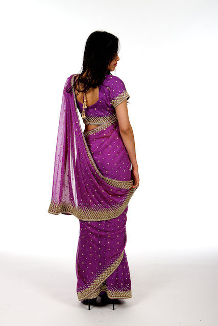 Pretty Princess in Purple Saree