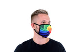 3 Pk Rainbow Swirl Printed Multi Colored Reusable Face Mask Unisex Breathable Washable 2 Layer Ice Silk & Cotton Fabric