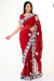 Classy Red Sari with Purple Velvet Border