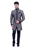 Silver and Black Indian Wedding Indo-Western Sherwani for Men