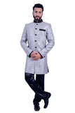 Silver Indian Wedding Indo-Western Sherwani for Men