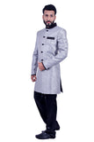 Silver Indian Wedding Indo-Western Sherwani for Men