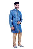 Electric Blue Indian Wedding Indo-Western Sherwani for Men