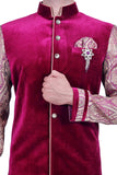 Burgundy Purple Indian Wedding Indo-Western Sherwani for Men