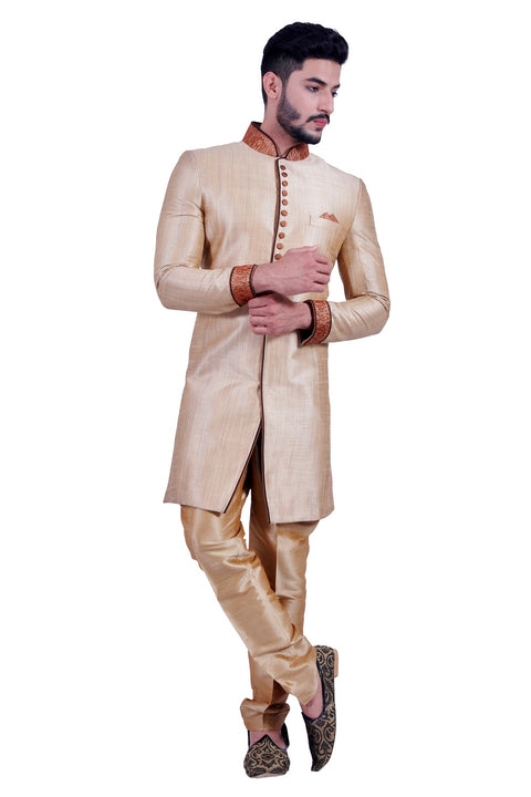 Daffodil Gold Indian Wedding Indo-Western Sherwani for Men