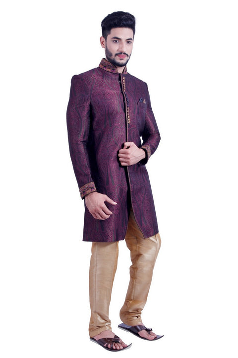 Multi Colored Indian Festivels Indo-Western Sherwani for Men