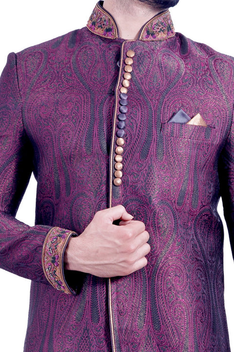 Multi Colored Indian Festivels Indo-Western Sherwani for Men