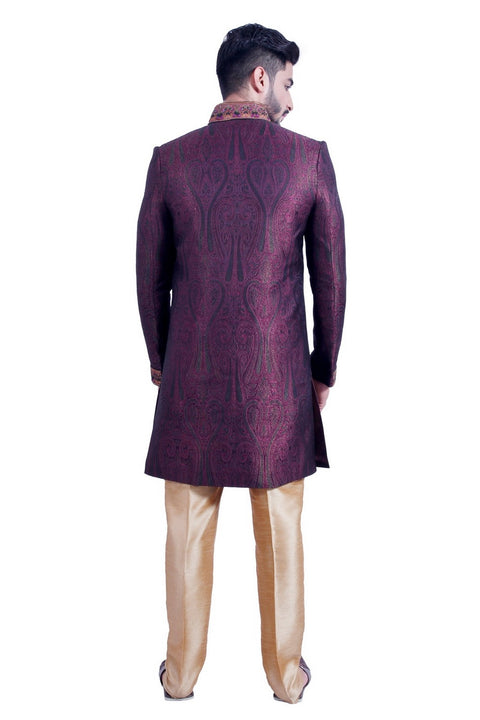 Multi Colored Indian Festivels Indo-Western Sherwani for Men