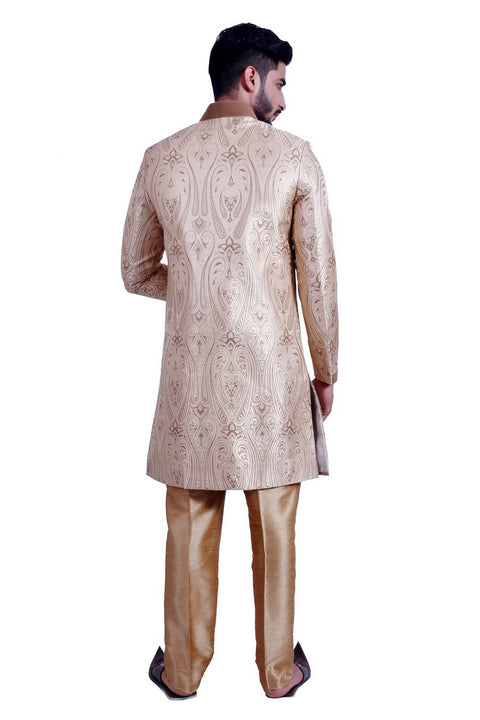 Flaxen Indian Wedding Indo-Western Sherwani for Men