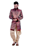 Maroon and Gold Indian Festival Indo-Western Formal Wedding Sherwani for Men