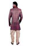 Maroon and Gold Indian Festival Indo-Western Formal Wedding Sherwani for Men
