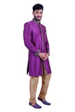 Dark Lavender Indian Wedding Indo-Western Sherwani for Men