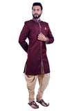 Wine Indian Festive Occasion Indo-Western Sherwani for Men