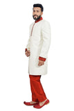 White Indian Wedding Indo-Western Sherwani for Men