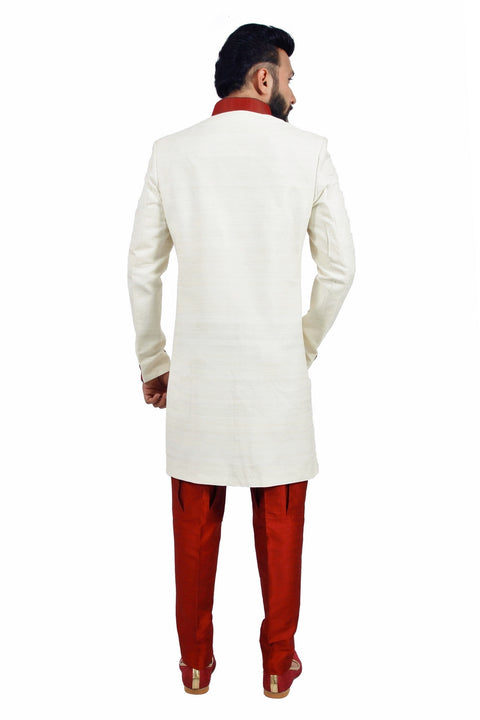 White Indian Wedding Indo-Western Sherwani for Men