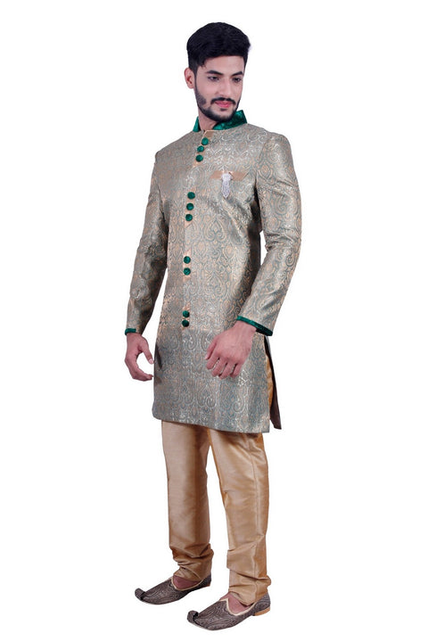 Unique Multicoloured Indian Wedding Indo-Western Sherwani for Men