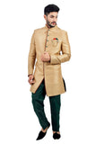 Natural Jute Indian Wedding Indo-Western Sherwani for Men